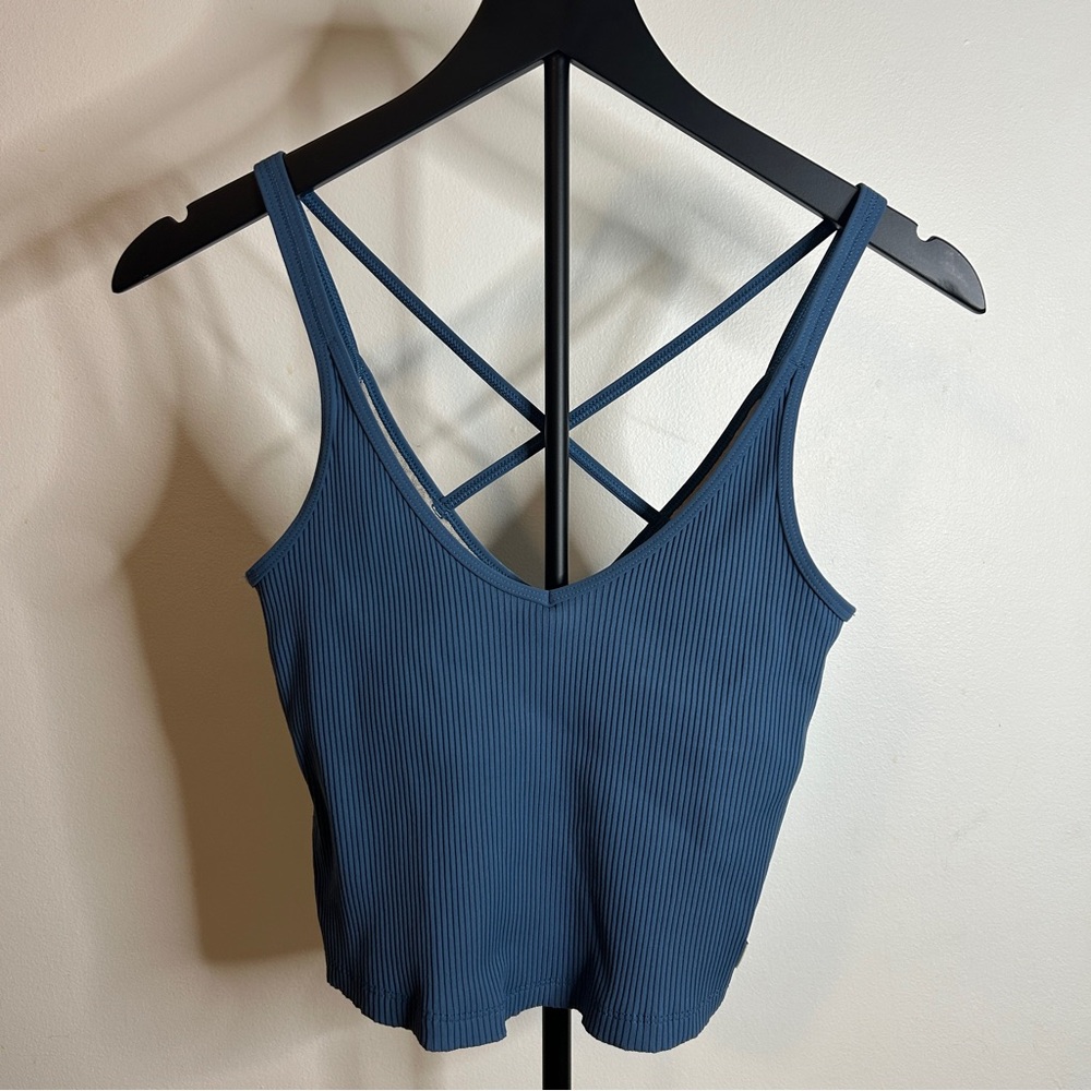Vuori Deep Blue Ribbed Camisole